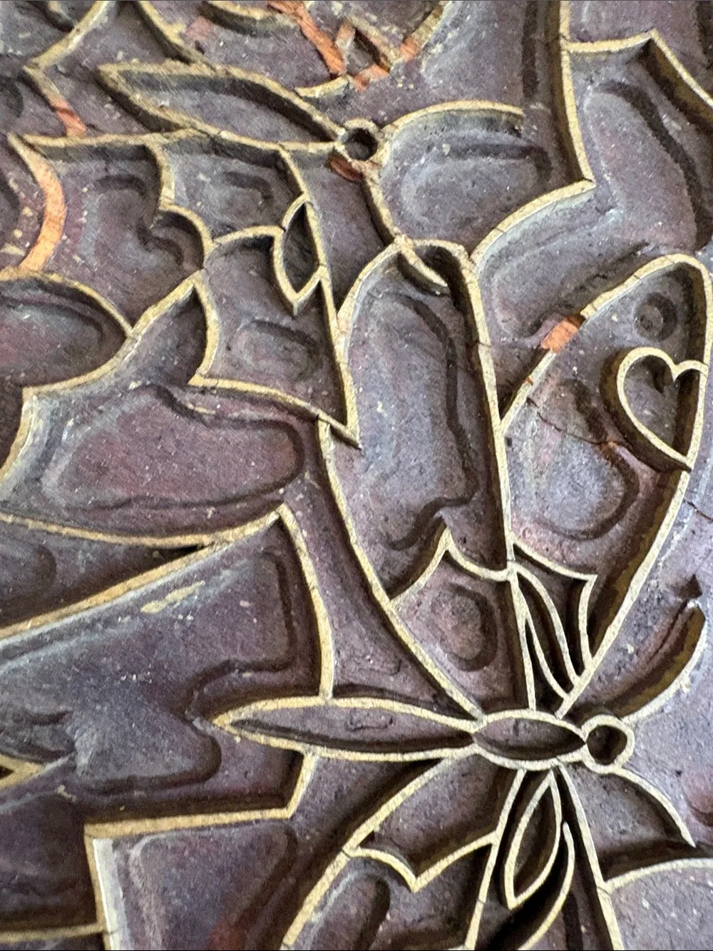 LARGE BLOCK STAMP- OLD made in France 🇫🇷 textiles - Picture 8 of 16